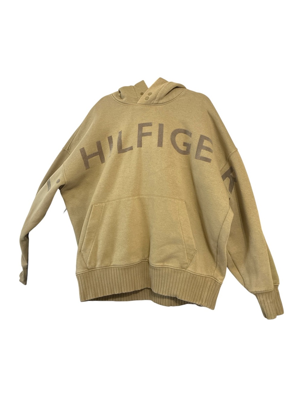 Tommy Hilfiger Oversized Tan Logo Hoodie Sz. L